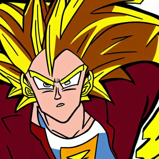 Image similar to 2 0 0 0 s flash cartoon, dumbest boy in history, holy crap he's stupid, super saiyan andy, lightning strike, art by craig mccracken