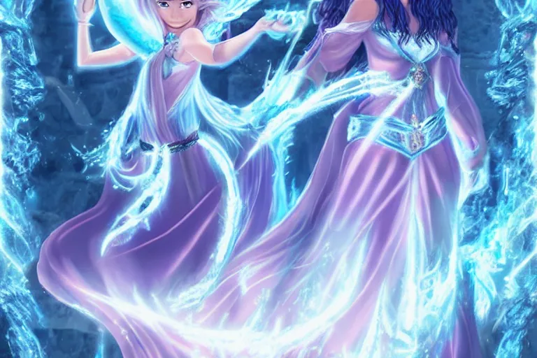 Image similar to ice goddess freezing fire goddess