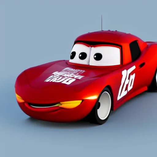 Image similar to low - poly render of lightning mcqueen