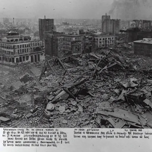Image similar to the city crumbles as the air raids continue