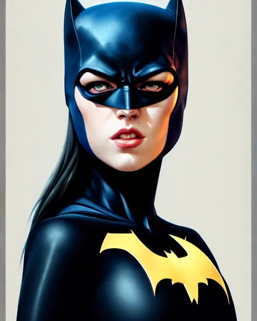 Image similar to batgirl | | realistic shaded, fine details, fine - face, realistic shaded lighting poster by greg rutkowski, magali villeneuve, artgerm, jeremy lipkin, michael garmash, rob rey