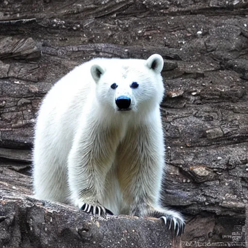 Prompt: “a mix between a polar bear and a raccoon”