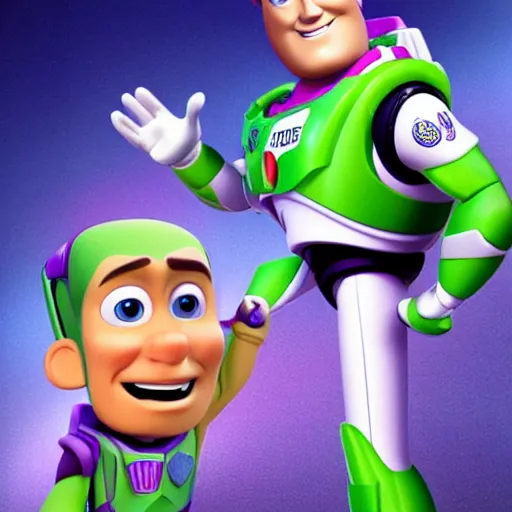 Image similar to nicolas cage is buzz lightyear in pixar style