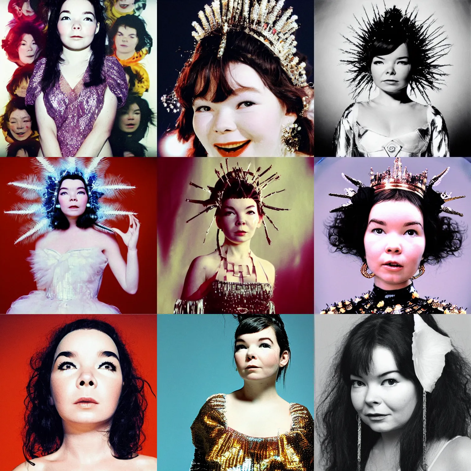 Prompt: young bjork is the queen of the universe