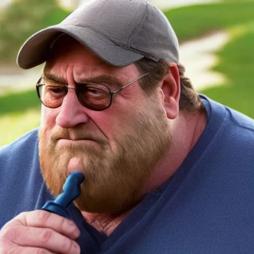 Image similar to Live Action Still of John Goodman playing and dressed as Peter Griffin, real life, hyperrealistic, ultra realistic, realistic, highly detailed, epic, HD quality, 8k resolution, film still