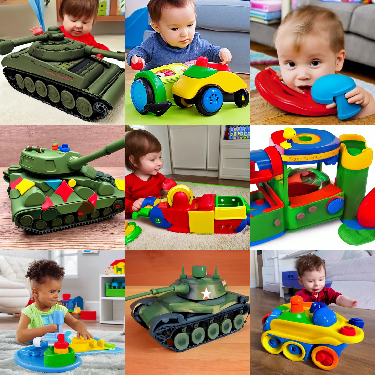 Prompt: fisher price my first main battle tank