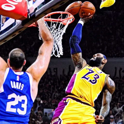 Image similar to lebron james dunking