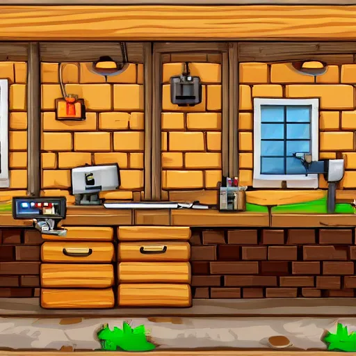 Image similar to Carpentry shop video game background