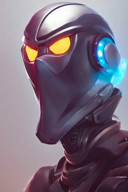 Image similar to epic mask helmet robot ninja portrait stylized as fornite style game design fanart by concept artist gervasio canda, behance hd by jesper ejsing, by rhads, makoto shinkai and lois van baarle, ilya kuvshinov, rossdraws global illumination radiating a glowing aura global illumination ray tracing hdr render in unreal engine 5