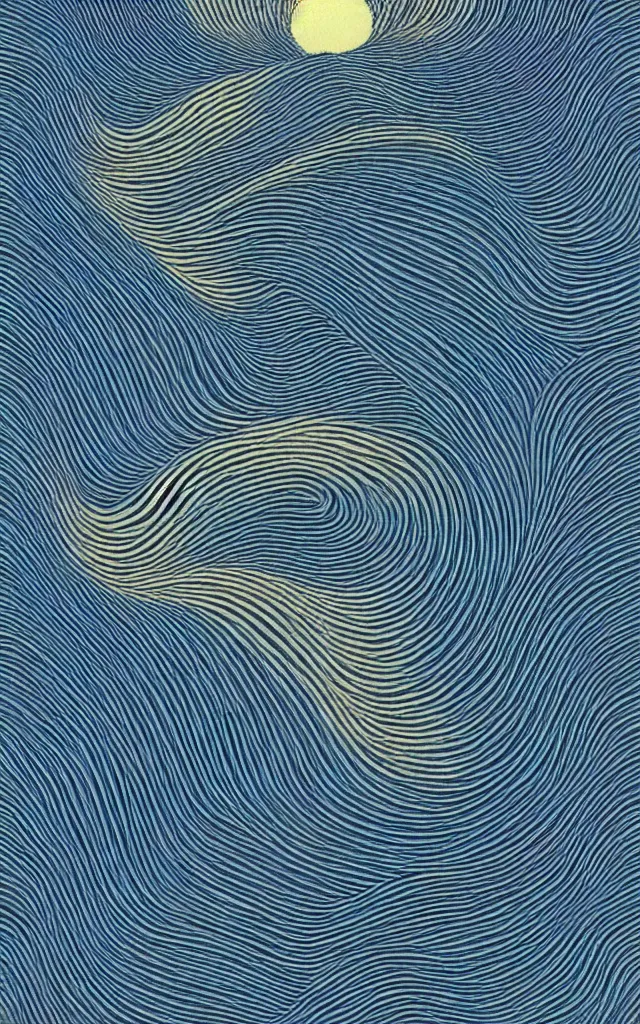 Image similar to rainy streets of kyoto, fractal waves. japanese embroidery. retro minimalist art by jean giraud.