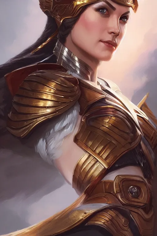 Image similar to amazon valkyrie athena, d & d, fantasy, portrait, highly detailed, headshot, digital painting, trending on artstation, concept art, sharp focus, illustration, art by artgerm and greg rutkowski and magali villeneuve