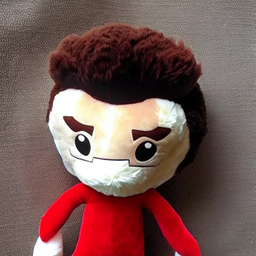 Prompt: cosmo kramer from seinfeld plushie, toy, fluffy, soft