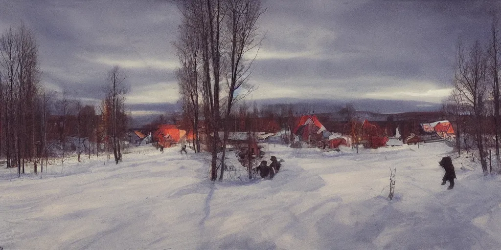 Image similar to dalarna, sweden, in the style of anders zorn, dramatic lighting