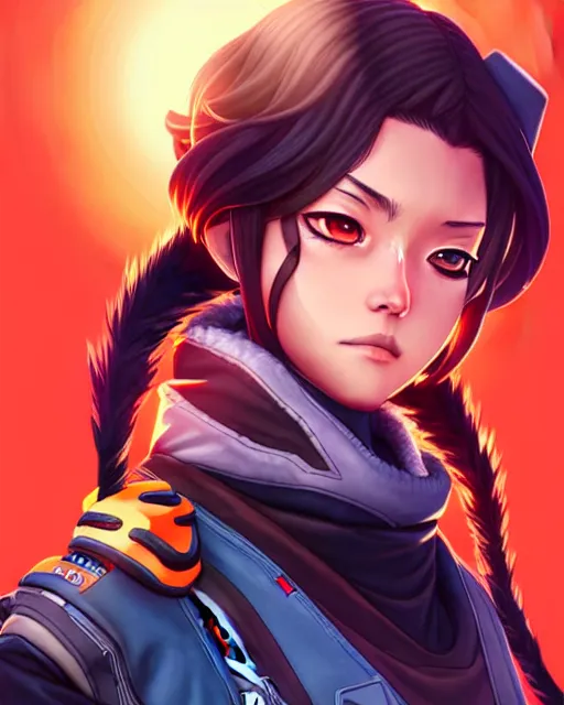 Image similar to Loba from Apex Legends as an anime character digital illustration portrait design by Ross Tran, artgerm detailed, soft lighting