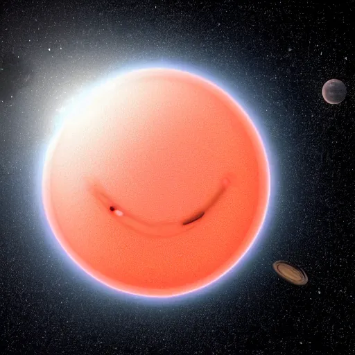 Image similar to a photo of an exoplanet taken by nasa that looks like it has a smiley face