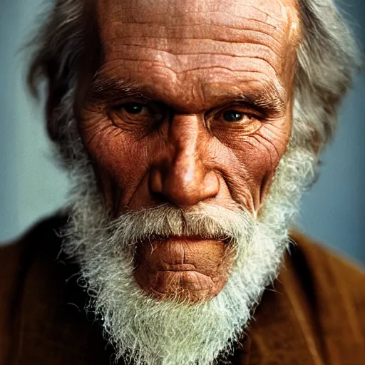 Image similar to portrait of Leo Tolstoy, by Steve McCurry, clean, detailed, award winning