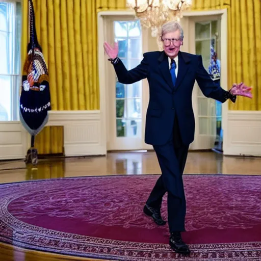 Prompt: Mitch McConnell dancing his heart out. White House photo.