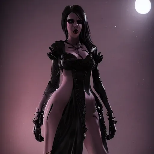 Image similar to character design, vampire lady, ominous, high definition photorealistic, unreal engine