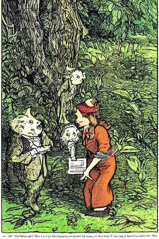 Prompt: “the wind in the willows, storybook illustration, by sir John tenniel, by herge, by e.h. Shepard”