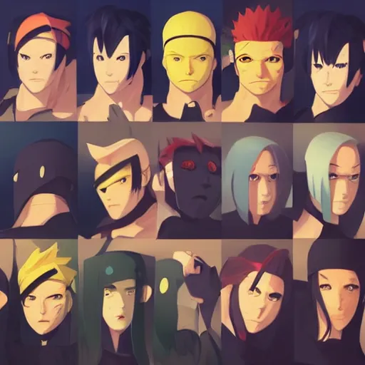 Image similar to face icon stylized minimalist naruto, loftis, cory behance hd by jesper ejsing, by rhads, makoto shinkai and lois van baarle, ilya kuvshinov, rossdraws global illumination