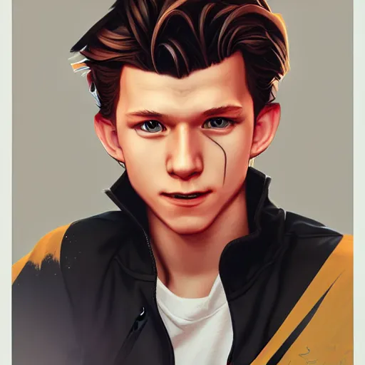 Prompt: Tom Holland, by rossdraws, artgerm, NIXEU, Itslopez,