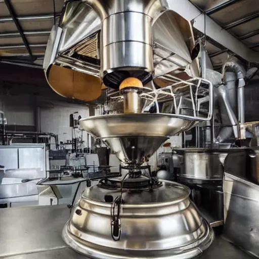 Image similar to coffee roaster machine flying through space