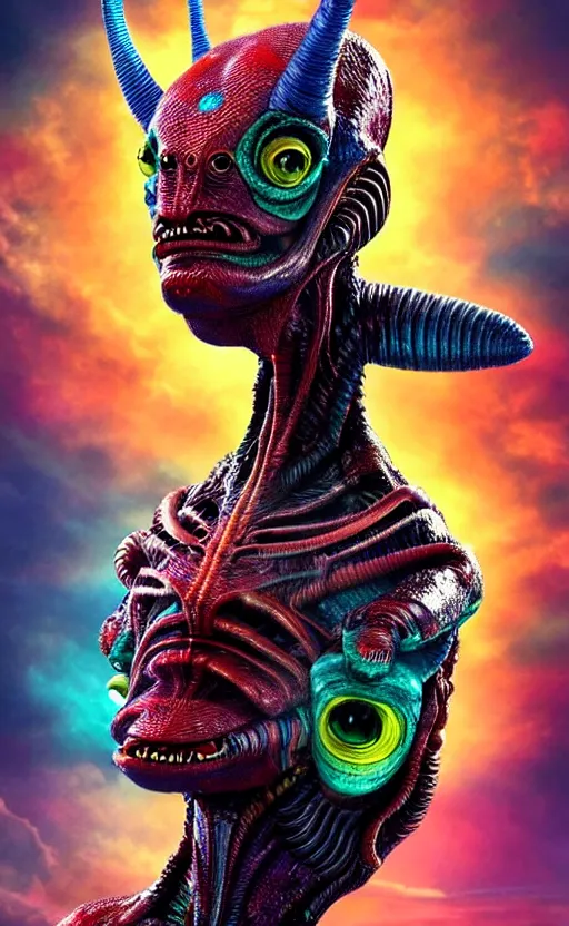 Image similar to exquisite imaginative alien creature poster art, humanoid, colourful, movie art, by lucusfilm, weta studio, 8 k, denoised