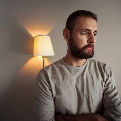 Image similar to man in dark bedroom lit only by computer screen