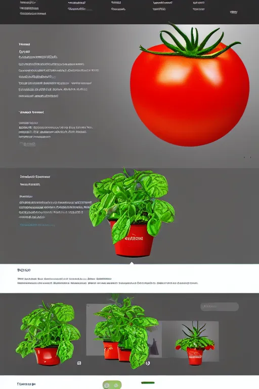 Image similar to a potted tomato plant with an ethernet connection, its leaves and tomatoes form a web developer interface for html 5 iot web 2. 0, very detailed digital painting trending on artstation