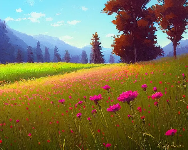 Prompt: wildflowers by sylvain sarrailh