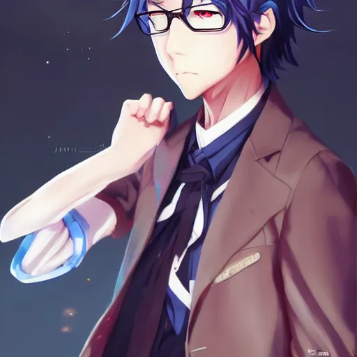 Image similar to anime portrait of fushimi as an anime boy by Stanley Artgerm Lau, WLOP, Rossdraws, James Jean, Andrei Riabovitchev, Marc Simonetti, and Sakimichan, trending on artstation