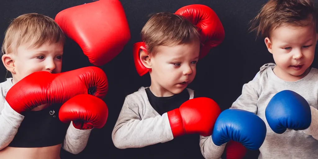 Image similar to two babies boxing