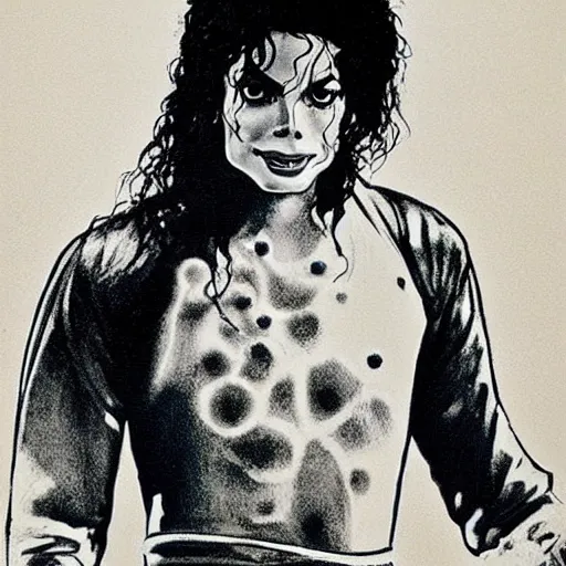 Prompt: michael jackson emerges from the sea in the style of an athena print from the 1 9 7 0 s