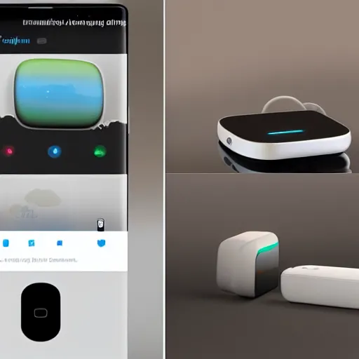 Prompt: Samsung SmartThings, concept art, designed by Apple Inc and Joongwon Jeong, studio ambient lighting