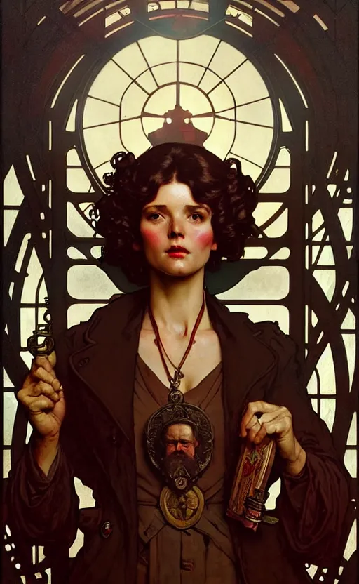 Image similar to karl marx gorgeous lighting by weta studio, mucha, bautista and norman rockwell and greg rutkowski and tom bagshaw and james gurney and lucasfilm