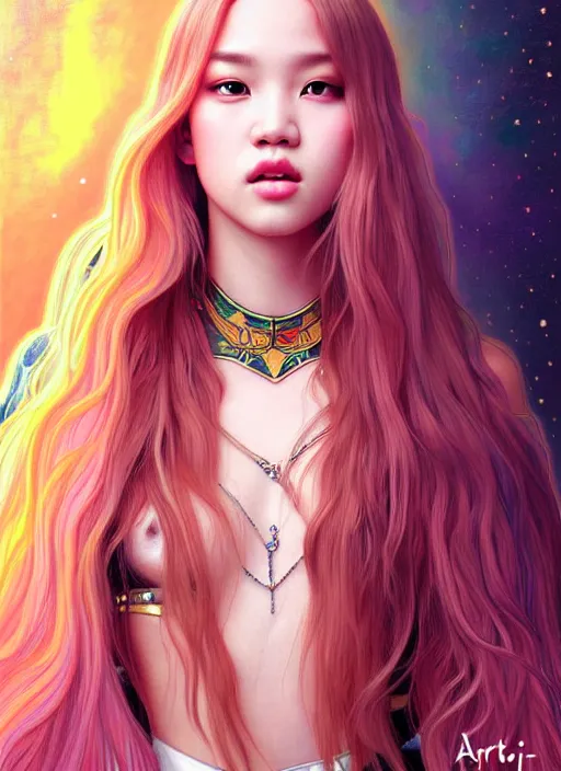 Image similar to jossi of blackpink, king, tarot card, highly detailed, digital painting, smooth, sharp focus, illustration, ultra realistic, 8 k, art by artgerm and alphonse mucha