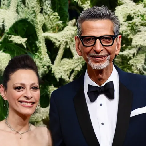 Prompt: Jeff Goldblum marries a velociraptor