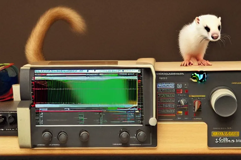 Image similar to an oscilloscope shaking a sound wave, wiggling a weasel, a stoat sinusoid spectacle : the wiggle and the wave - the wiggle is the wave!