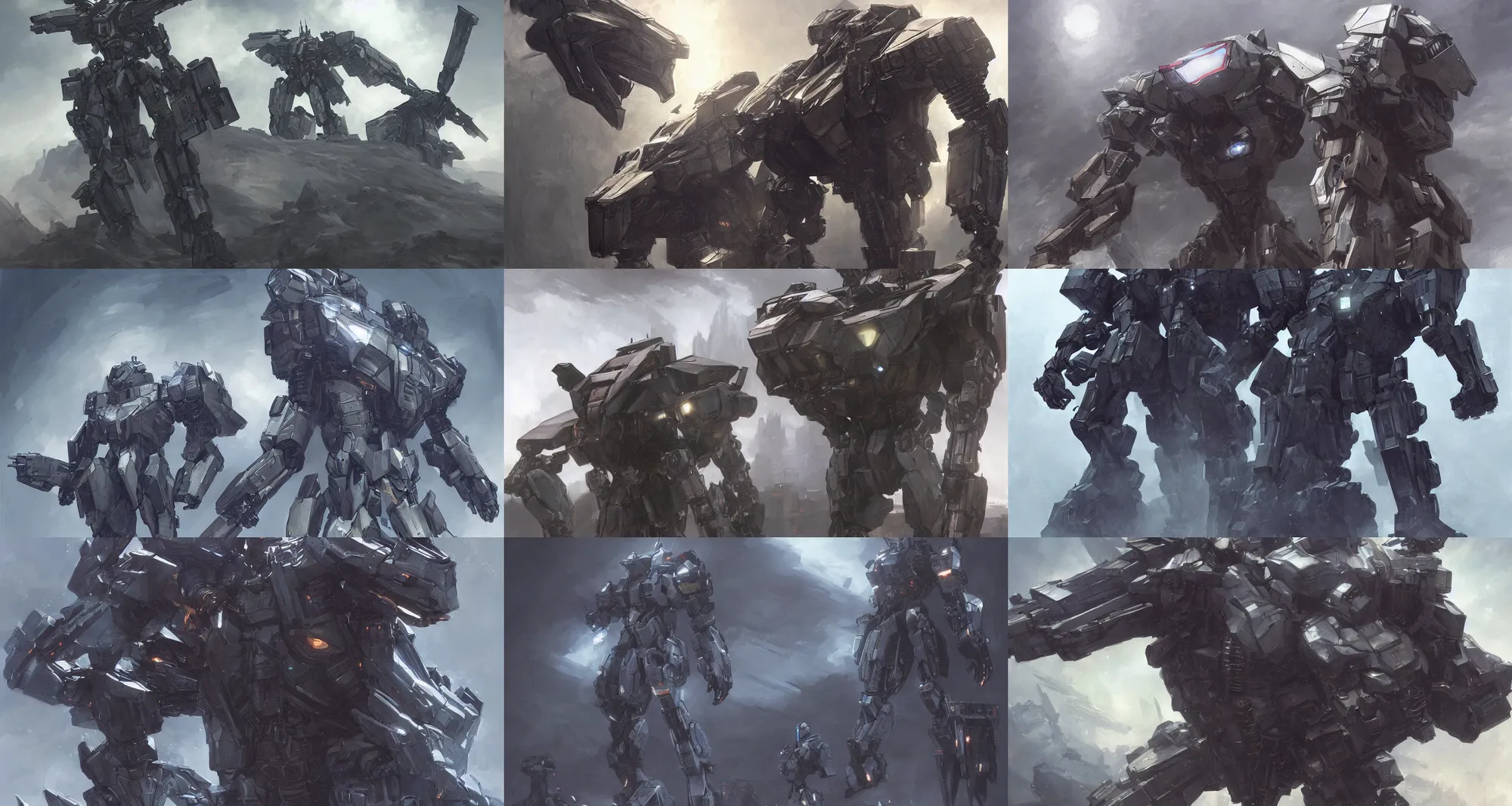 armored core v ; night ; digital painting, concept | Stable Diffusion ...