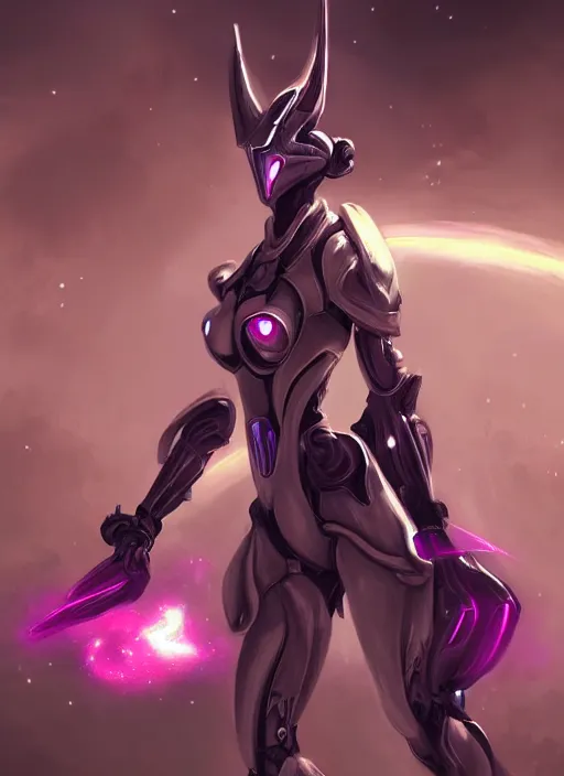 Prompt: cinematic shot, cosmic sized perfectly proportioned stunning beautiful hot female warframe, anthropomorphic robot female mecha dragon, silver, fuschia flesh, floating in empty space, nebula sized, holding a galaxy, epic proportions, epic size, epic scale, furry art, dragon art, giantess art, warframe fanart, furaffinity, deviantart