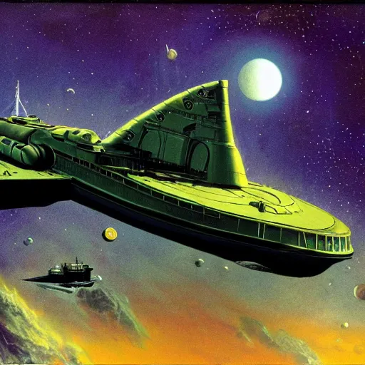 Image similar to scout spaceship with 100-ton hull used for exploration survey and courier duties, tony roberts, jim burns, don davis, terran trade authority