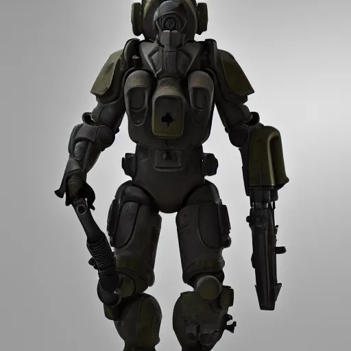 Image similar to a soldier wearing a full set of hellfire advanced power armor and holding a flamethrower, 3 d render, octane, ray tracing, ultra detailed, photorealistic, high resolution, 8 k