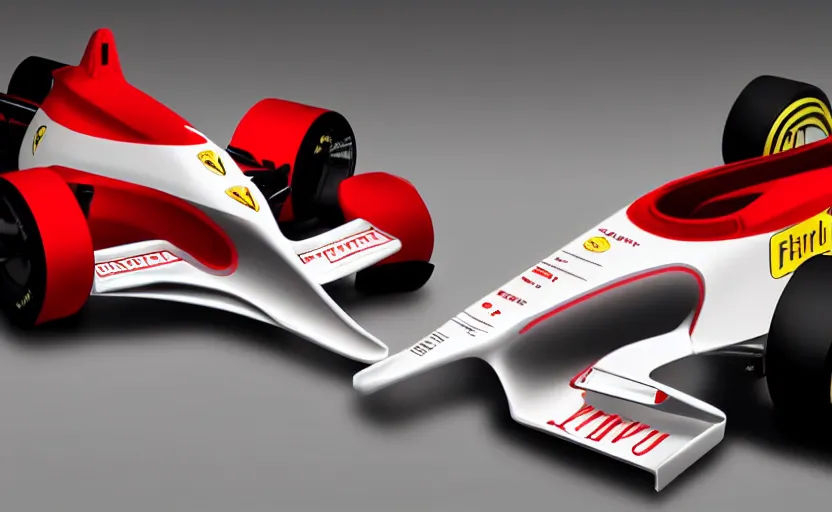 Image similar to retro futuristic ferrari formula 1 car inspired by ferrari 6 4 3, studio lighting,