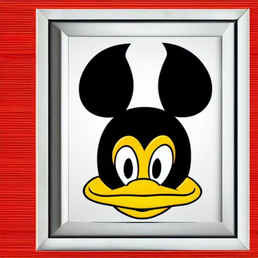 Image similar to daffy duck disney character, symmetrical portrait, duck face, duck bill, disney cartoon portrait