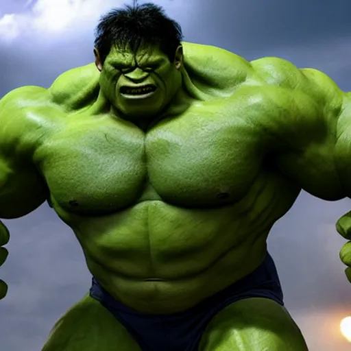 Prompt: Harvey Price as The Hulk, cinematic, photorealistic, movie still, 8k
