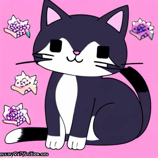 Prompt: Kawaii anime cute cat