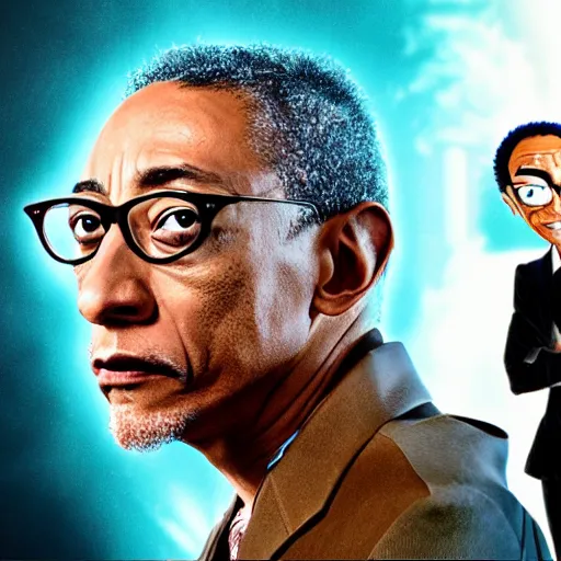 Image similar to Giancarlo Esposito as an anime character, goofy, hyperdetailed, cinematic lighting, epic,