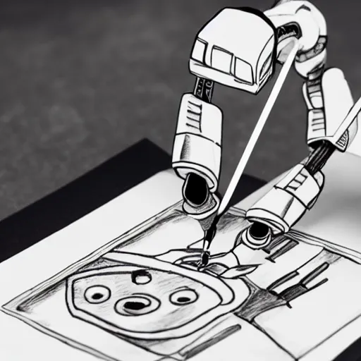 Image similar to robot drawing a human drawing a robot drawing a human