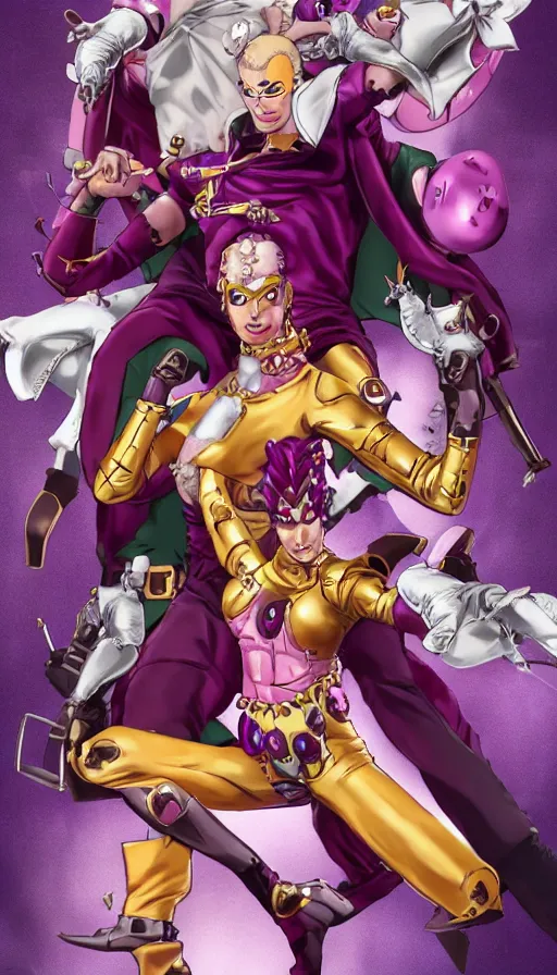 prompthunt: ''killer queen from jojo's bizarre adventure, official art,  dynamic pose, concept art, very detailed, digital paintting, jojo's,  artstation, high quality, 8 k