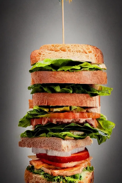 Image similar to 📷 portrait of adam savage the sandwich, made of food, still image, dynamic lighting, 4 k